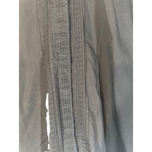 Rafaella Black Long Sleeve Collared Ruffle Front Button Down Blouse Women Sz 8 - Picture 3 of 8